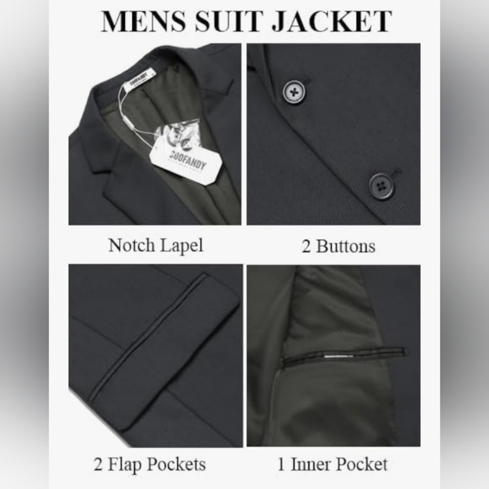 COOFANDY 3 Piece Suit - Picture 3 of 8